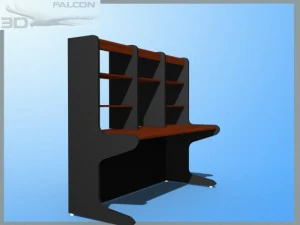 falcon3d modern computer desk f01 3D Model