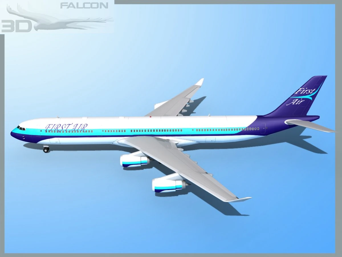 falcon3d a340 600 first air 3D Model .c4d .max .obj .3ds .fbx .stl .blend