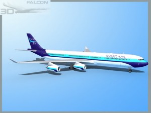 falcon3d a340 600 first air Modelo 3D
