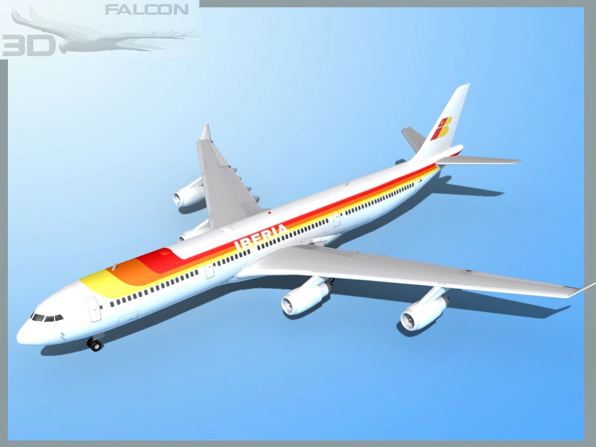 falcon3d a340 600 iberia 3D Model .c4d .max .obj .3ds .fbx .stl .blend 