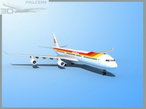 falcon3d a340 600 iberia 3D Model