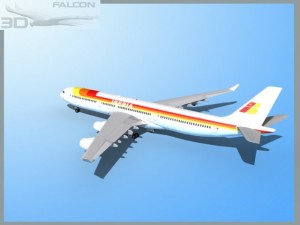 falcon3d a340 600 iberia 3D Model