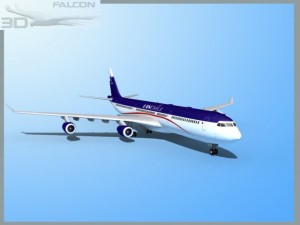 falcon3d a340 600 lan chile 3D Model