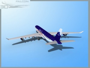 falcon3d a340 600 lan chile 3D Model