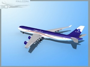 falcon3d a340 600 lan chile 3D Model