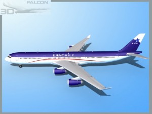 falcon3d a340 600 lan chile 3D Model