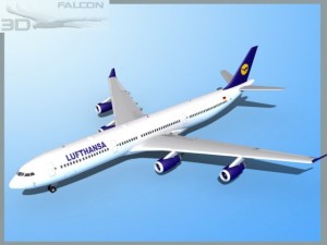 falcon3d a340 600 lufthansa 3D 모델
