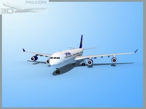 falcon3d a340 600 lufthansa 3D 모델