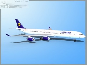 falcon3d a340 600 lufthansa 3D 모델