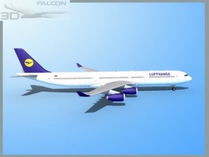 falcon3d a340 600 lufthansa 3D 모델