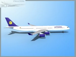 falcon3d a340 600 lufthansa 3D Model