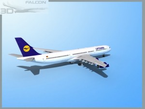 falcon3d a340 600 lufthansa 3D 모델