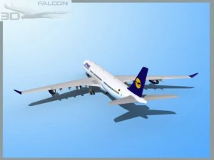 falcon3d a340 600 lufthansa 3D Model