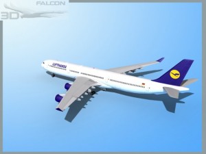 falcon3d a340 600 lufthansa 3D 모델