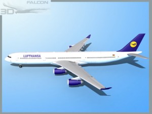 falcon3d a340 600 lufthansa 3D 모델