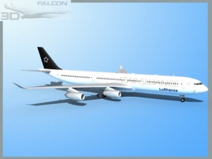 falcon3d a340 600 lufthansa star Model 3D