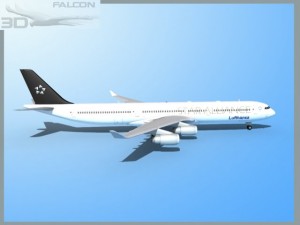 falcon3d a340 600 lufthansa star Model 3D