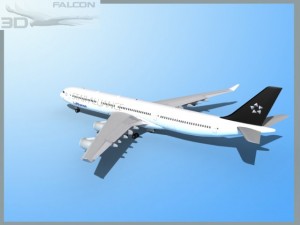 falcon3d a340 600 lufthansa star Model 3D