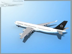 falcon3d a340 600 lufthansa star 3D Model