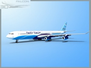 falcon3d a340 600 pacific charters Modelo 3D