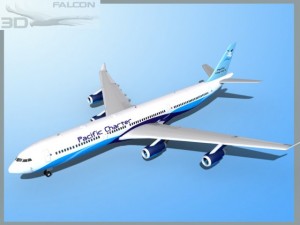 falcon3d a340 600 pacific charters 3Dモデル