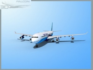 falcon3d a340 600 pacific charters 3Dモデル