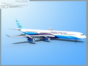 falcon3d a340 600 pacific charters 3Dモデル