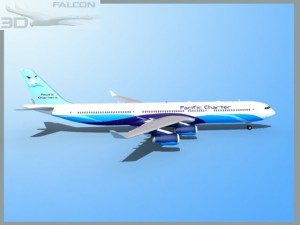 falcon3d a340 600 pacific charters 3Dモデル