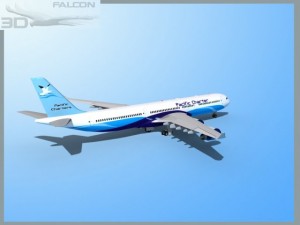 falcon3d a340 600 pacific charters 3Dモデル