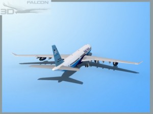 falcon3d a340 600 pacific charters 3Dモデル