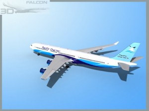 falcon3d a340 600 pacific charters 3Dモデル