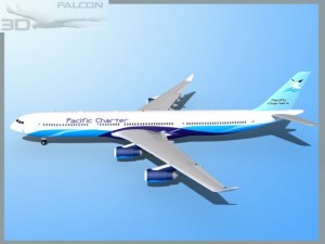 falcon3d a340 600 pacific charters 3Dモデル