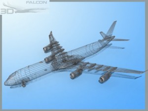 falcon3d a340 600 pacific charters 3Dモデル
