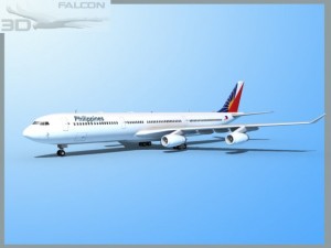 falcon3d a340 600 philippines air 3D मॉडल