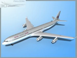 Falcon3D A340 600 Qatar Modello 3D