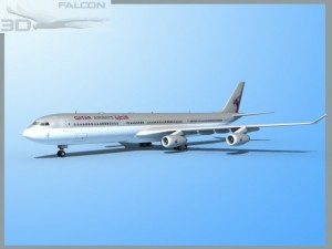 falcon3d a340 600 qatar 3D Модель