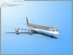 falcon3d a340 600 qatar 3D Модель