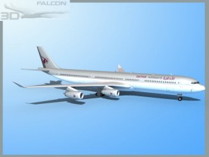 falcon3d a340 600 qatar 3D Модель