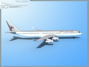 falcon3d a340 600 qatar 3D Модель