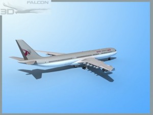 falcon3d a340 600 qatar 3D Модель