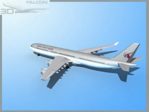falcon3d a340 600 qatar 3D Model
