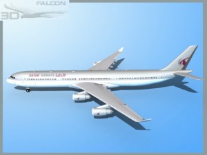 falcon3d a340 600 qatar 3D Модель