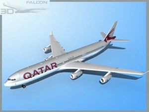 falcon3d a340 600 qatar 2 3D Model