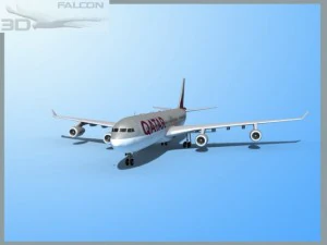 falcon3d a340 600 qatar 2 3D Model