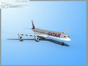 falcon3d a340 600 qatar 2 3D Model