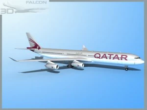 falcon3d a340 600 qatar 2 3D Model