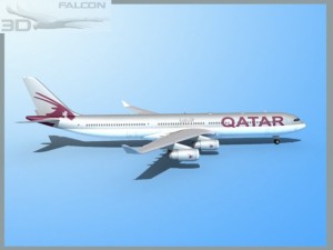 falcon3d a340 600 qatar 2 3D-Modell