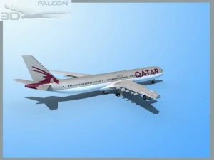 falcon3d a340 600 qatar 2 3D Model