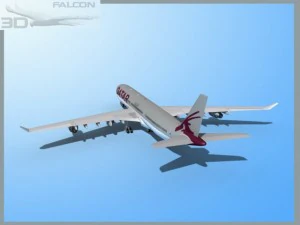 falcon3d a340 600 qatar 2 3D Model
