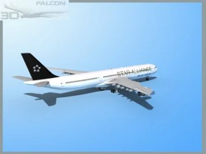 falcon3d a340 600 star alliance 3D Model